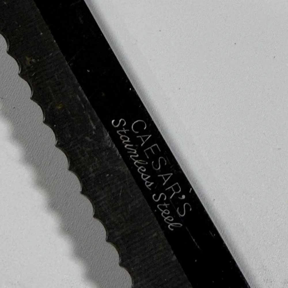 VTG Caesar's Stainless Steal Japan Steak Knife Wooden‎ Handle  Rustic Cabin Core